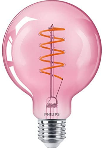 Philips ampoule LED Globe E27 25W Blanc Chaud Pink Compatible Variateur, Verre