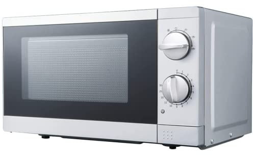 PKM Stand Unterbau Mikrowelle I 700W Mikrowellenleistung I 17L Garraum I 6 Leistungsstufen I Auftaufunktion I Metall-Gehäuse I Drehteller (24,5cm) I 30Minuten Timer I Kindersicherung I Push-Öffnung
