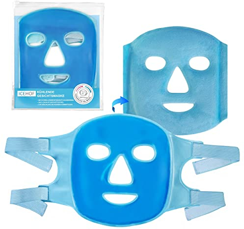 ICEHOF Máscara de refrigeración cara - Aplicable en ambos lados - refrigeración óptima - Almohadillas de refrigeración facial - Máscara facial refrescante