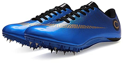 Zapatillas De Atletismo, Zapatillas Unisex para Correr Profesionales, Zapatillas Deportivas con Clavos De 8 Clavos para Hombres Y Mujeres, Zapatillas Cómodas para Sprint, Running (41,Blue)
