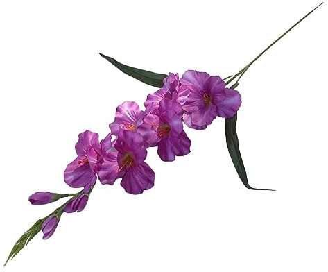 perfk Künstliche Gladiolen, Hochzeitsblumenvasenfüller, realistische DIY-Tischdekoration, künstliche Blume für Zuhause, Wohnzimmer, Dekoration, lila Rot