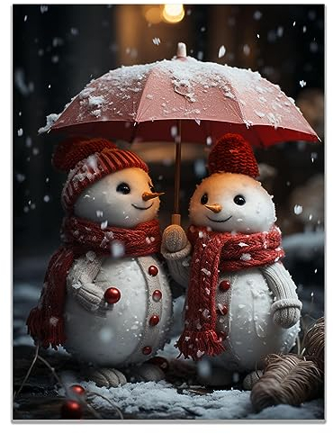 SHYAMIC Bilder Weihnachten Leinwandbild Kunstdruck, Schnee im Winter Wandbild X-Mas Fenster Fotodruck Kunstdruck Leuchtbild, Weihnachten Winteridylle Effekt - 20x30cm Ungerahmt