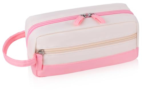 iSuperb Federmäppchen Mädchen Mäppchen Jungen Studenten Federmappe Unisex Stifte Organizer Kosmetiktasche klein Leinen Federtasche für Damen Einschulung Geschenk Schulsachen (rosa)