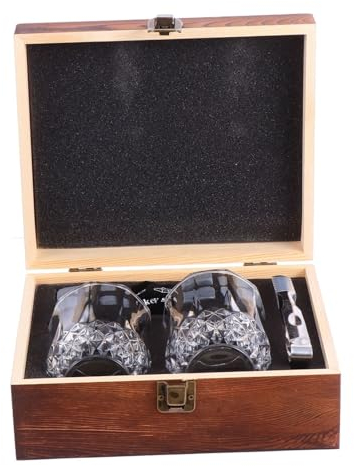 TOPBATHY Set De De Piedras Para Whisky Caja De Madera Piedras Para Enfriar Vaso y Pinza