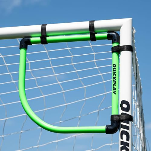 QUICKPLAY Goal Corner Target Set of 2 | Premium Football Training Equipment - Goal Top Bins | High-Visibility Neon Green Target Compatiible with All Football Goals