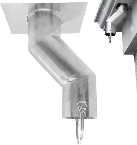 Fallrohrersatz – Installation einer Kupfer-Regenkette, Edelstahl-Dachrinnenadapter-Set für Regenkettenzubehör | Abflussrohrversatz für Abflüsse, die sich nicht unterhalb der Dachrinne befinden. Langle