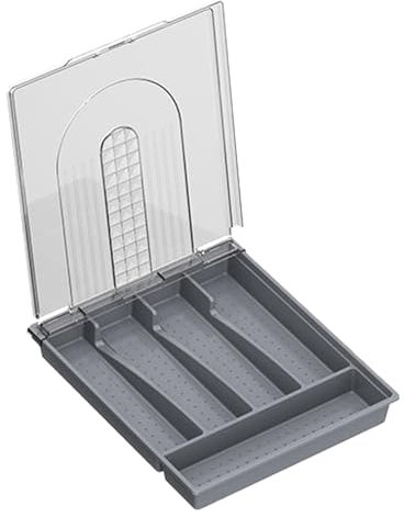 Boîte de rangement pour argenterie – Étui de rangement pour couverts, organisateur d'ustensiles réglable | Boîte de rangement d'argenterie avec 5 compartiments, boîte de rangement d'ustensiles de couv
