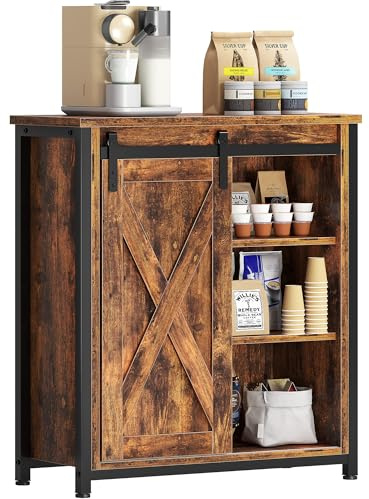 sogesfurniture Sideboard, Küchenschrank, Aufbewahrungsschrank, Beistellschrank, Aktenschrank mit Schiebetür, für Küche, Wohnzimmer, Arbeitszimmer, Industriestil, 70 * 30 * 80cm