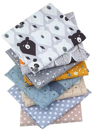 ZCSLD 50/25 cm 10/20 Zoll 8 Teile/Satz Hund Weiß Dot Baumwolle Stoff Patchwork Quadrate Stoff Bundle Handwerk Patchwork Stoff Für Mädchen