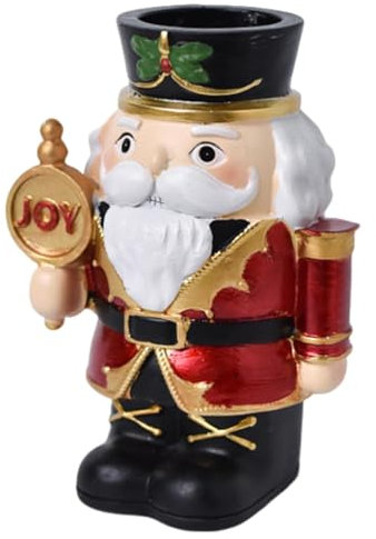 Teksome Bougeoir Casse-Noisette de Noël, Chandelier avec Figurines Casse-Noisette - Bougeoir de Noël en Forme de Tasse de Bougie - Casse-Noisette de noël Artisanal en résine, Jouet de marionnette de
