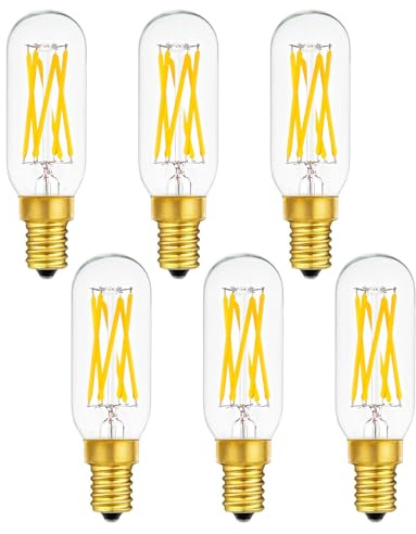 SHUWDKAR E14 LED Bulb Dimmable 60 Watt Equivalent Warm White 2700K, European Base Light Bulbs E14 LED 6W, Clear Glass, 6 Pack