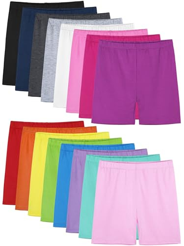 FEOEOR 16 Pack Girls Dance Shorts Toddler Bike Biker Under Dress Cartwheel Kids Shorts Multi-Color Girls Clothes Mixed Color N 6-7 Y