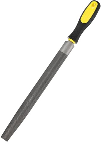 M METERXITY Half-Round Metal File 10 Inch, High Carbon Steel File Diamond File Hand File W PVC Grip Handle for Wood/Metal/Ceramic/Glass/Stone/Jewelry/Tile/Model/DIY/Sharpening File