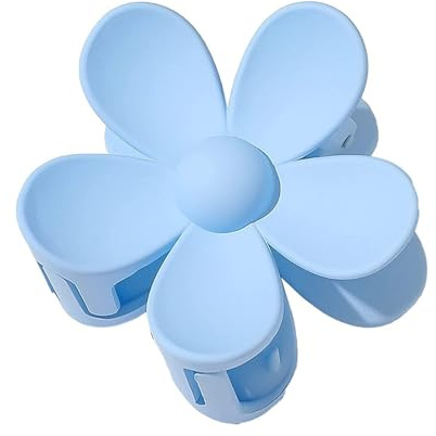 Blumen-Haarklammer mit Robuster Halterung – Blauer Haarschmuck für Dünnes und Dickes Haar (Sport/Alltag/Party) – Blumendesign