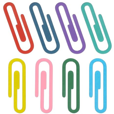 PATIKIL 8Pcs Marque-pages pinces de 2 pouces pour livres Multicolore | Marque-pages métalliques, pour lecture Cahiers dossiers Bureau Enseignants Lecteurs