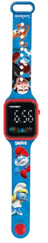 Lexibook, I Puffi, Orologio digitale, display 12 o 24 ore, Blu/Rosso, DMW060SF