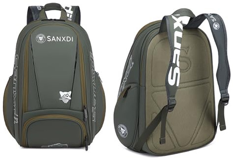 Tennis Bags for Women and Men Badminton Bag with Shoe Compartment Tennis Backpack Equipment Carrying Bag with Mesh Pocket Racquet Storage Pack for 2 Paddles Ball Water Bottle & Accessory