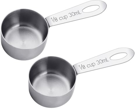 2Pcs Coffee Scoop 1/8 Cup Measuring Scoops Stainless Steel Coffee Scoop Canisters Tablespoon Measure Spoon Short Handle Cooking Scoops for Coffee Tea Sugar and Milk (30ML)