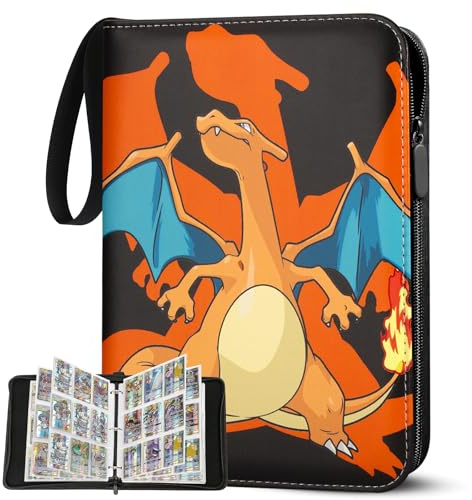 Herritozl Sammelalbum für Pokemon 900 Karten - 50 Seiten 9 Taschen Album | Groß Sammelkarten Album, Tragbar Wasserdicht PU Karten Halter Heft Ordner Buch, Sammelkartenalben für Sammler 50 Pcs Seite