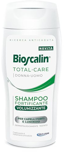 Bioscalin TOTAL•CARE Shampoo Fortificante e Volumizzante, Favorisce il Benessere dei Capelli e del Cuoio Capelluto per Donna e Uomo, Uso Quotidiano, 200ml