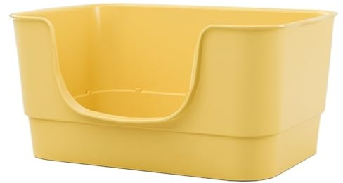 Maison de Toilette Bassin À Litière pour Chat, Bac pour, Toilettes Portables pour Chaton avec Côté Haut pour Chats Chatons, Lapins(Yellow)