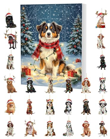Calendario 'avvento Per Cani 2025-26x18cm Dog Christmas Avvent, 24 Giorni Calendario Del Conto Alla Rovescia Per Animali Decorazioni A Per Animali Domestici Per Adolescenti Per