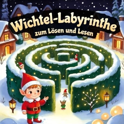 Wichtel-Labyrinthe zum Lösen und Lesen: Weihnachtliches Rätselbuch mit kurzen und lustigen Wichtel-Geschichten für Kinder von 7–10 Jahren / Perfektes Weihnachtsgeschenk