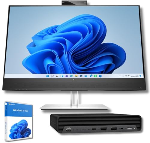 HP Mini Business und Office i5 10500t 16GB RAM SSD 1 Tera Win 11 Pro mit Monitor Lautsprecher & Mikrofone Web Cam Windows 11 Professional 36 Monate Garantie