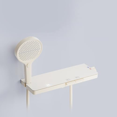 XJTNLB Grifo Bañera y Ducha Leche Blanca Grifo de Ducha con Alcachofa y Manguera 4 Modos Mezclador Monomando para Bañera
