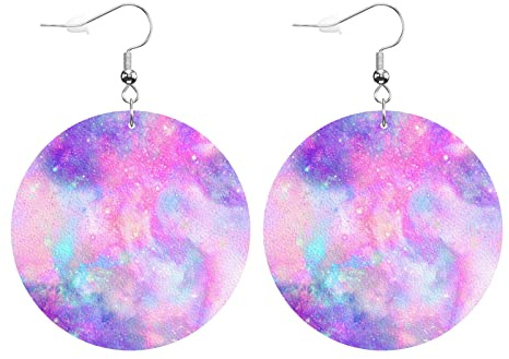 Orecchini Da Donna Pelle Sintetica Circle Marbled Galaxy Accessories Gioielli Lacrima Per Feste E Appuntamenti Every Outfit