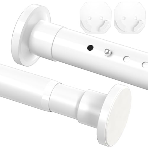 Bastoni estensibili per tende da 98-330 cm, senza foratura, diametro 32 mm, asta telescopica in metallo, per bagno e finestra, colore bianco