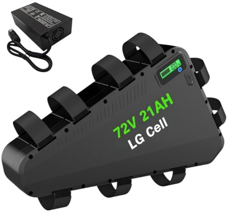 CHAOZHU Batería de Litio para Bicicleta Eléctrica, 72V 20Ah/21Ah/23.2Ah, Impermeable, para Motores de 3000W, con Cargador de 6A (72V 21AH)