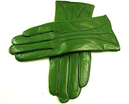 Damen Premium Quality Super Weich Leder Handschuhe Pelzfutter Streifen Detail Slim Fit