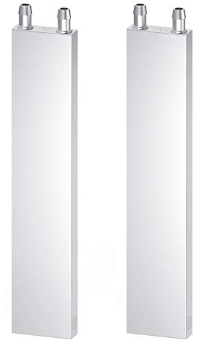 DIYhz Aluminum Water Cooling Block, Liquid Water Cooler Heat Sink System for PC Computer CPU Graphics Radiator Heatsink Endothermic Head Silver 2pcs(40mm x 200mm x 12mm)