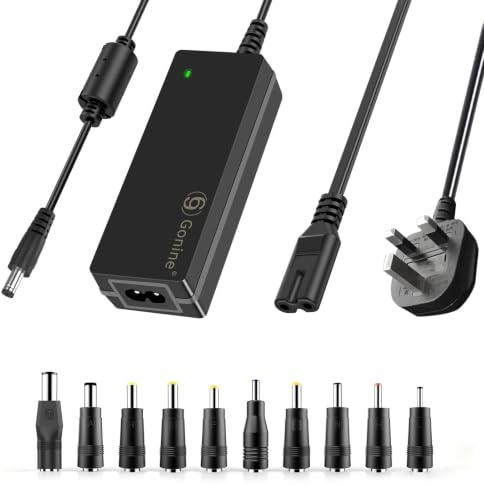 Gonine 19V 3.42A Laptop Charger, 19 Volt 65W 45W Power Supply Adapter | with 10 DC Tips, for HP Acer Samsung Fujitsu Lenovo Asus Gateway IBM Sony LG TV Monitors