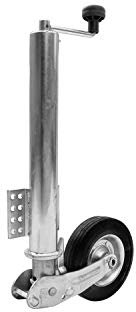 Winterhoff Roue Jockey remorque pivotante renforcée – diamètre 60 mm, Charge 250 kg, avec Bride de Fixation et manivelle – Roue Jockey Universelle pour remorques freinées, Porte-Voitures et Bateaux