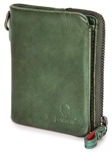 DONBOLSO® Damen Slim-Wallet Rio I Mini Ladies-Geldbörse aus Leder I 4 Kartenfächer & RFID- Schutz BZW. Blocker I Viele Farben, darunter schwarz & braun I Kleine schöne Damengeldbörse