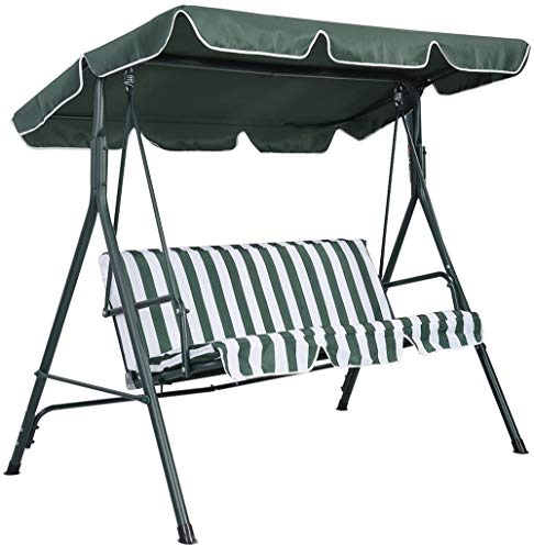 LINGKY Replacement Canopy for Swing Seat 2 & 3 Seater Sizes Hammock Cover Top Garden Outdoor (114x164x15cm,Green)