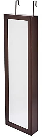 Amazon Basics Schmuckkasten zur Wandmontage oder zum Aufhängen, 2 Make-up-Spiegel, Rechteckig, Dunkelbraun, 47.2 x 13.78 x 4.72 (120 cm x 35 cm x 12 cm) (LxWxH)