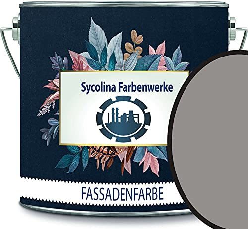 Pintura para fachadas con efecto loto, resina de silicona de alta calidad, color base RAL 7030 gris piedra // Sycolina Farbenwerk