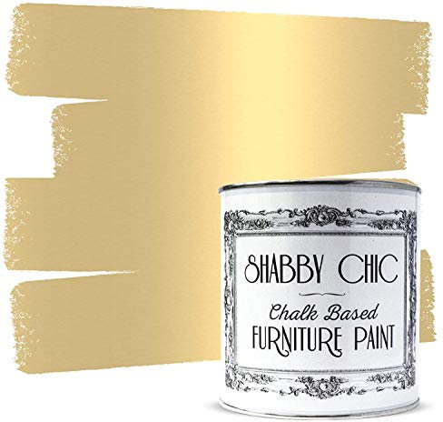 Shabby Chic Chalk Based Furniture Paint, Antique Gold - 2.5 L | Distressed Matt Finish for Furniture, Home Decor or DIY Projects | Interior & Exterior | Non-Sand, Suitable for Wood, Plastic & Metal