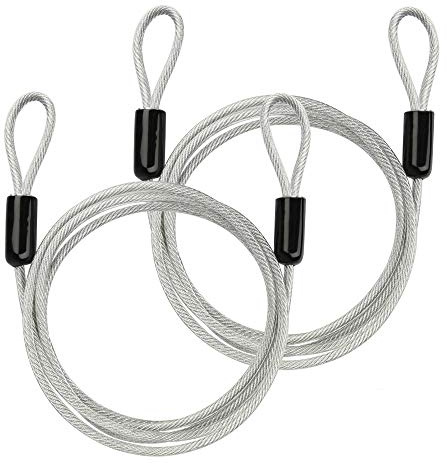 TSSS 2 PCS 2 Meters Security Cable Luggage Lock Safety Wire, Galvanized PVC Coated, Max. Load 100KG