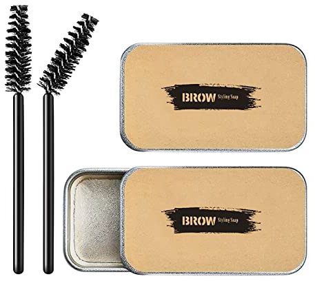 Eyebrow Soap Kit,2Pcs Brows Styling Soap Brows Gel Long Lasting Eyebrow Setting Gel Waterproof Eyebrow Makeup Balm for Fluffy Natural Brows Look…