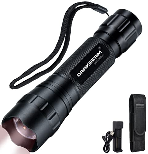 DARKBEAM Infraröd ficklampa 940 Nm, IR-arbetslampa för mörkerseende | osynlig infraröd uppladdningsbar LED-lampa med lång räckvidd, kraftfull med zoom för jakt, observation