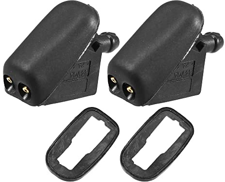 A ABSOPRO Ugello Lavavetri Per Mini Parabrezza Anteriore - 2pz | Nero, Plastica, 39x27x16mm, Per Mini Cooper Convertible S R52 05-08, Spruzza Nebbia D'Acqua, Rimuove Sporco E Ghiaccio