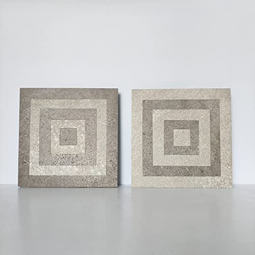 COLAMO Abziehen und Aufkleben, große quadratische Kunststeinfliesen, selbstklebend, wasserdicht, 3D-Wandpaneel, geometrisches Marmor-Mosaik-Design, zum Aufkleben auf Akzentwand für Küche, Kamin