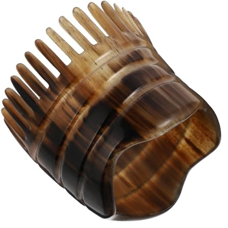 Healeved 3 Stück Horn-Massagekamm Büffelhornkamm Kopfhautschrubber Hornhaarbürste Reinigung Kuhkopfhaut-Massagebürste Haar-Kopfhaut-Massagegerät Haarshampoo-Bürste Hornverbrauch