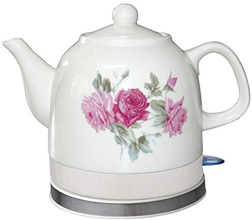 Kettles Théière en céramique sans fil |Bouilloire électrique |1,2 litres |Arrêt automatique et protection contre l'ébullition à sec |1200W Rapide (Couleur : Rose) Present