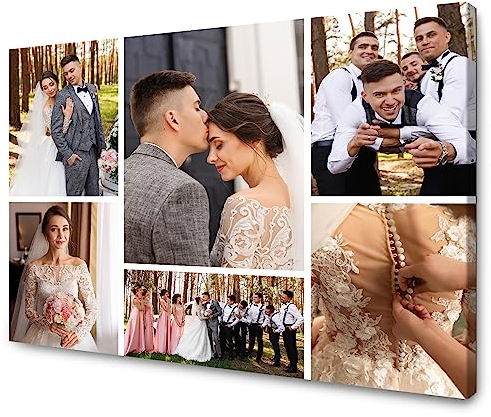 GP TONER Tela personalizzata Collage fotografico Tela personalizzata con la tua foto orizzontale Tela stampata su telaio Tele decorative formato 50x40 cm