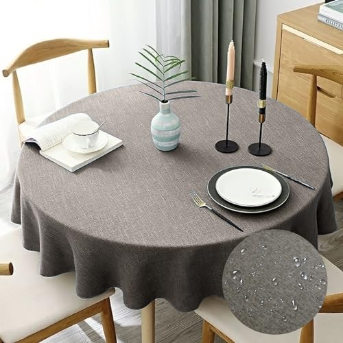 CALIYO Tischdecke Abwaschbar, PVC Tischdecken, Tischdecke Outdoor Rund für Küche, Wohnzimmer, Esszimmer, Balkon und Garten 100cm/ 120cm/ 140cm